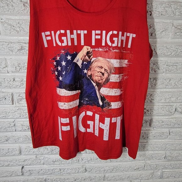 Donald Trump Womens Top XXL 2XL Plus Tank Red Fight Pennsylvania Rally NOV70E - Picture 3 of 8